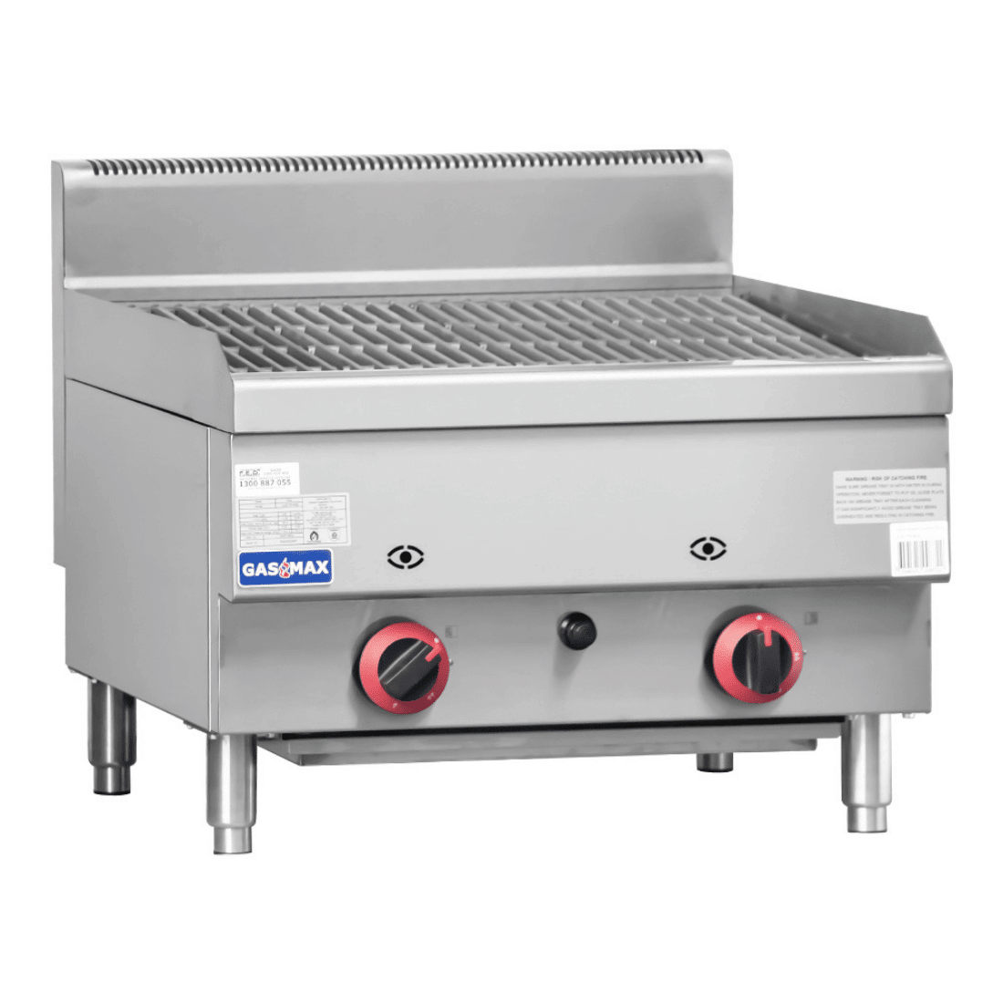GASMAX Benchtop 2 Burner Chargrill NG 600mm - JUS - TRH60E - Commercial Kitchen Appliances