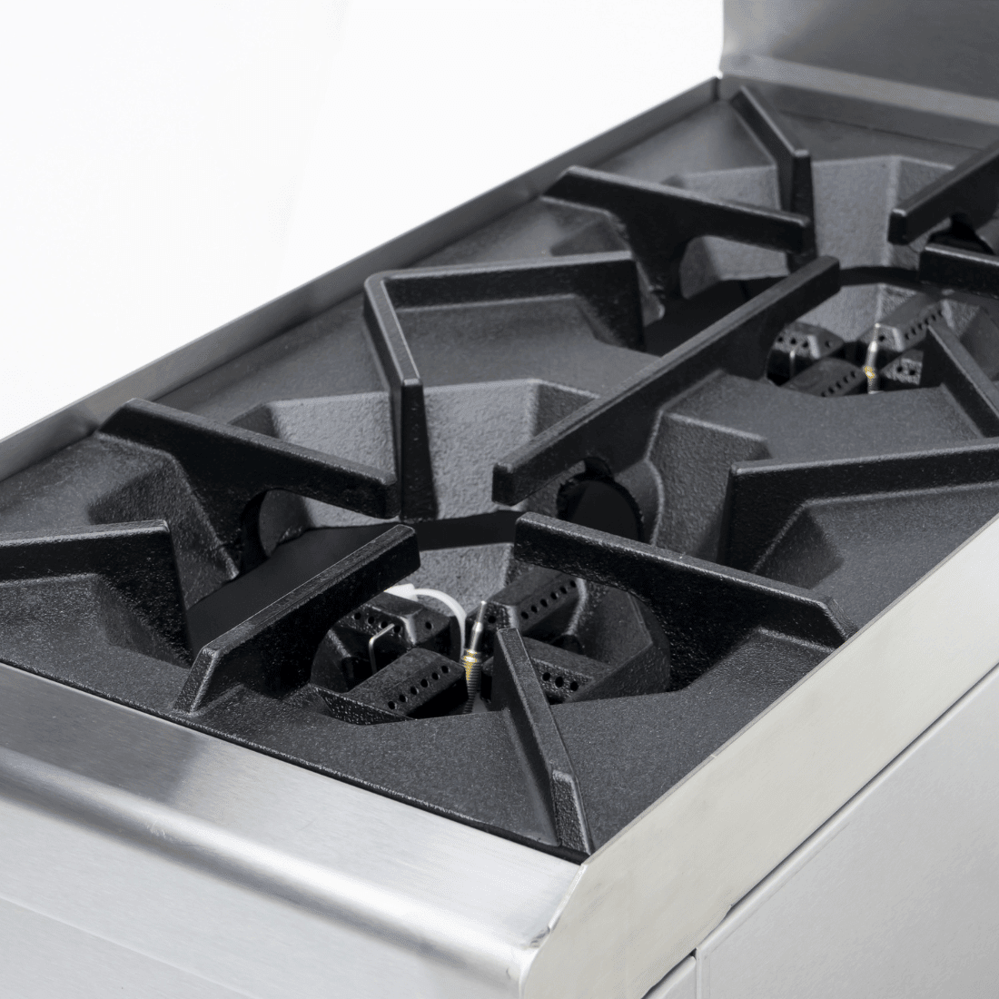 GasMax Benchtop 2 Burner Cooktop W/ Splashback JUS - TR - 2B - Commercial Kitchen Appliances