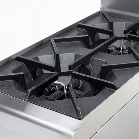 GasMax Benchtop 2 Burner Cooktop W/ Splashback JUS - TR - 2B - Commercial Kitchen Appliances