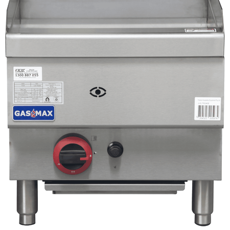 Gasmax JUS-TRG40E gas griddle — side view showing 650mm depth