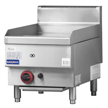 Gasmax JUS-TRG40E gas griddle — close-up of 400mm cooking plate