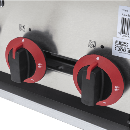 GasMax Gas Cook Top 4 Burner With Flame Failure RB - 4E - Commercial Kitchen Appliances