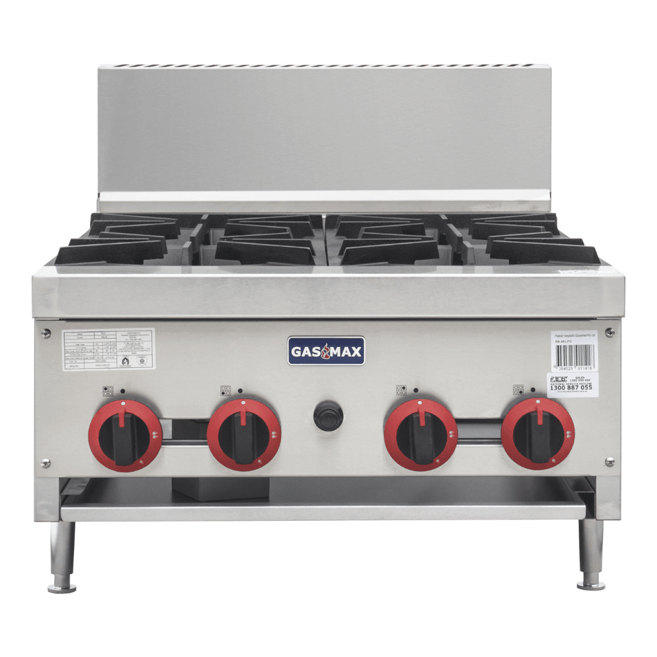 GasMax Gas Cook Top 4 Burner With Flame Failure RB - 4E - Commercial Kitchen Appliances