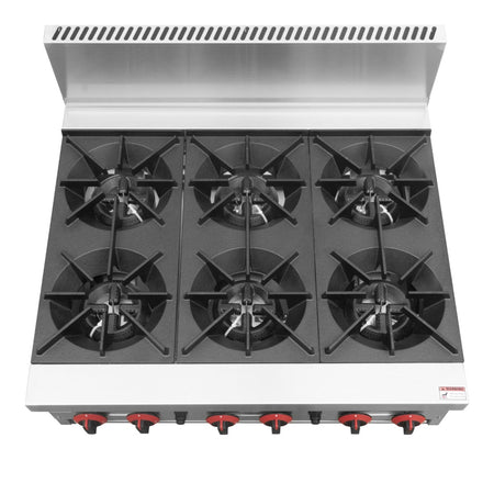 GasMax Gas Cook Top 6 Burner With Flame Failure RB - 6E - Commercial Kitchen Appliances