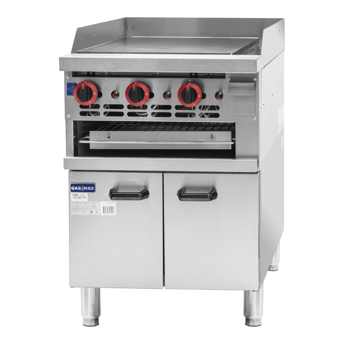 GasMax Gas Griddle And Gas Toaster With Cabinet GGS - 24 - Commercial Kitchen Appliances