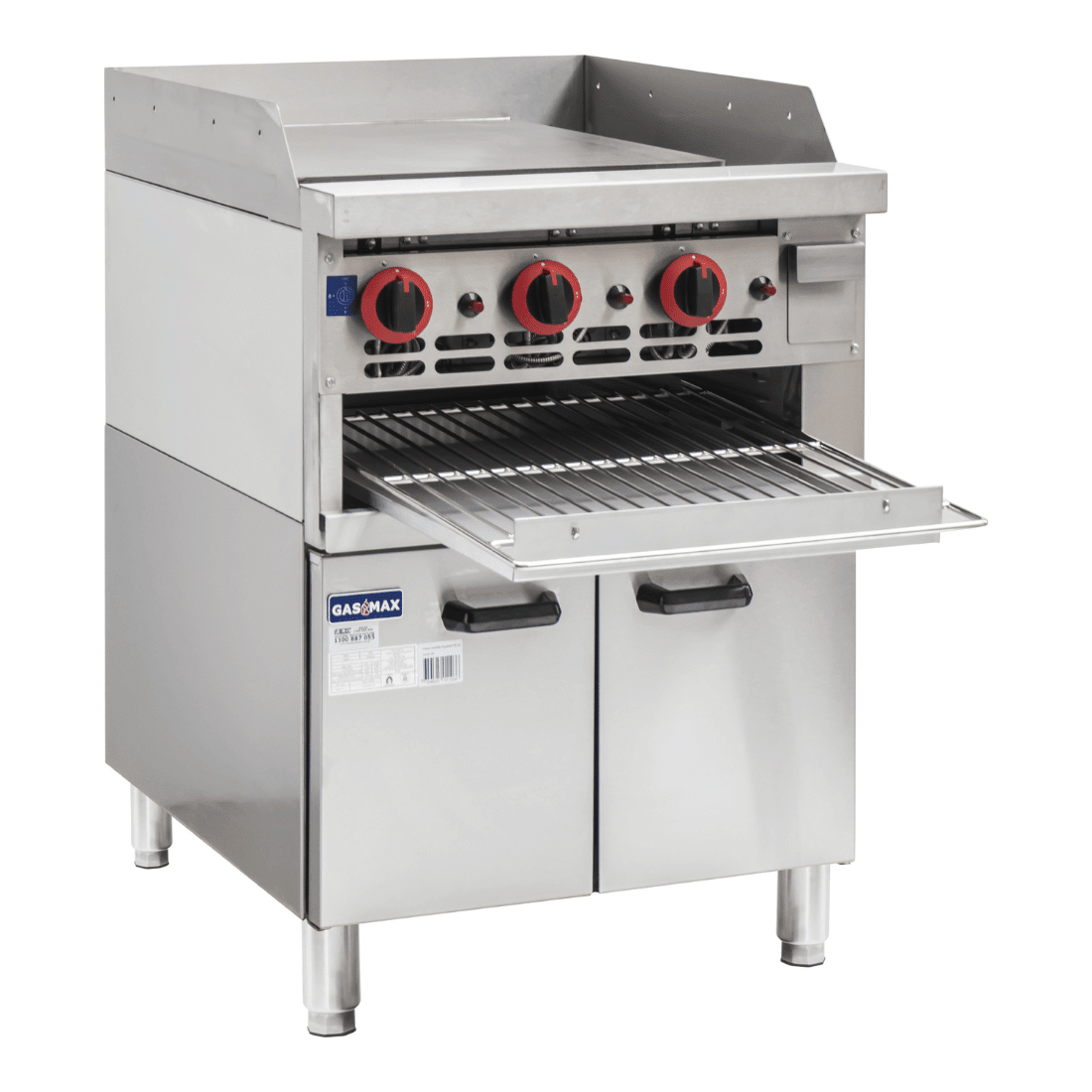 GasMax Gas Griddle And Gas Toaster With Cabinet GGS - 24 - Commercial Kitchen Appliances