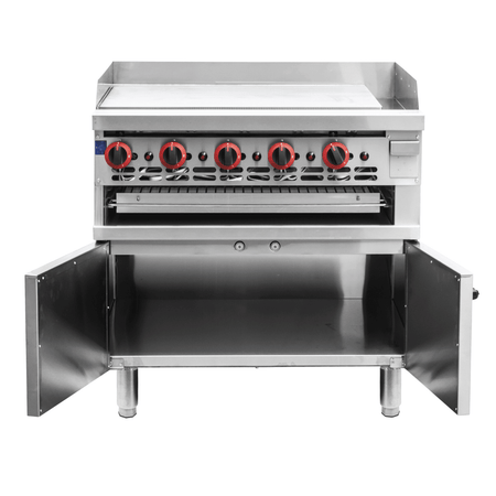 GasMax Gas Griddle And Gas Toaster With Cabinet GGS - 36 - Commercial Kitchen Appliances