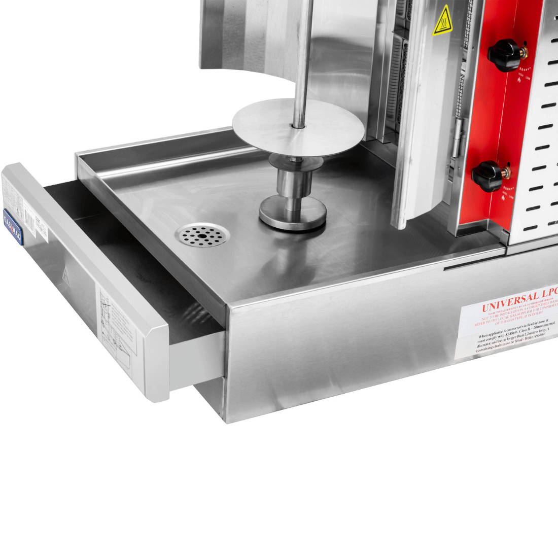 GasMax KB-3 kebab machine — control and pilot detail