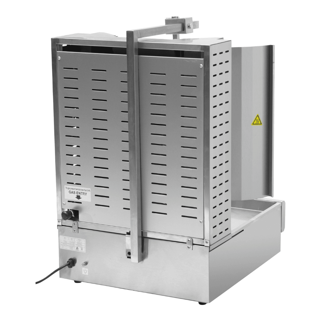 GasMax KB-3 kebab machine — side view with heat shield