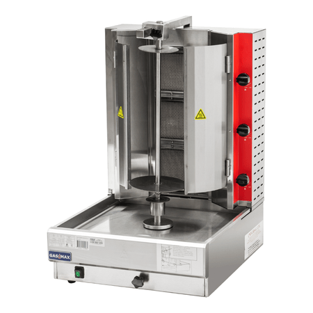 GasMax KB-3 kebab machine — spit loaded with seasoned meat