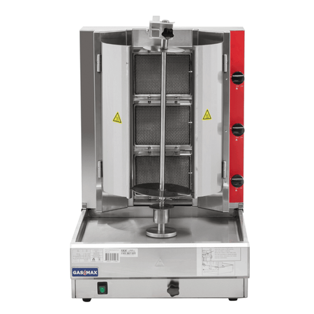 GasMax KB-3 kebab machine — infrared ceramic burners close-up