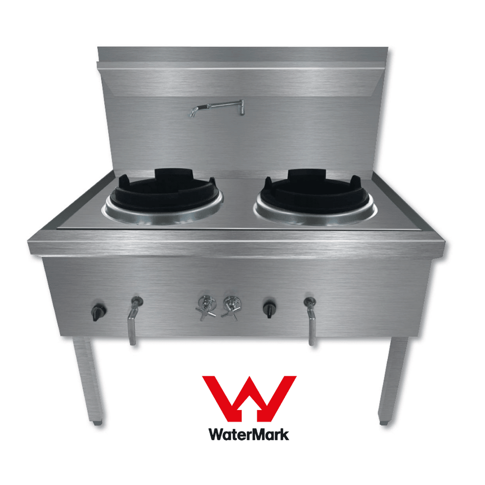 GasMax Stainless Steel Waterless Lpg Double Wok WW - 2L - Commercial Kitchen Appliances