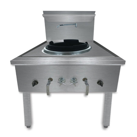 GasMax Stainless Steel Waterless LPG Gas Single Wok WW - 1L WW - 1LC - Commercial Kitchen Appliances