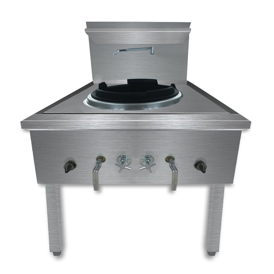 GasMax Stainless Steel Waterless LPG Gas Single Wok WW - 1L WW - 1LC - Commercial Kitchen Appliances
