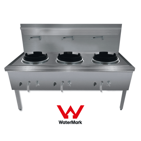 GasMax Stainless Steel Waterless Lpg Gas Triple Wok WW - 3L - Commercial Kitchen Appliances