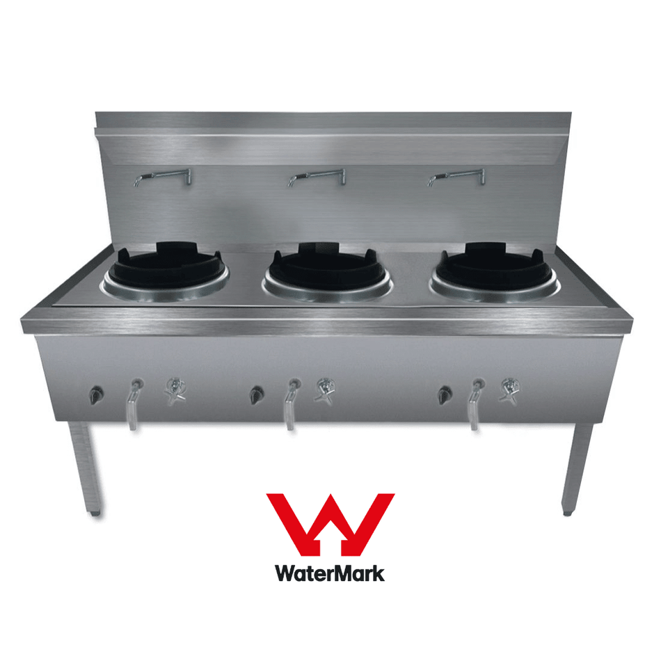 GasMax Stainless Steel Waterless Lpg Gas Triple Wok WW - 3L - Commercial Kitchen Appliances