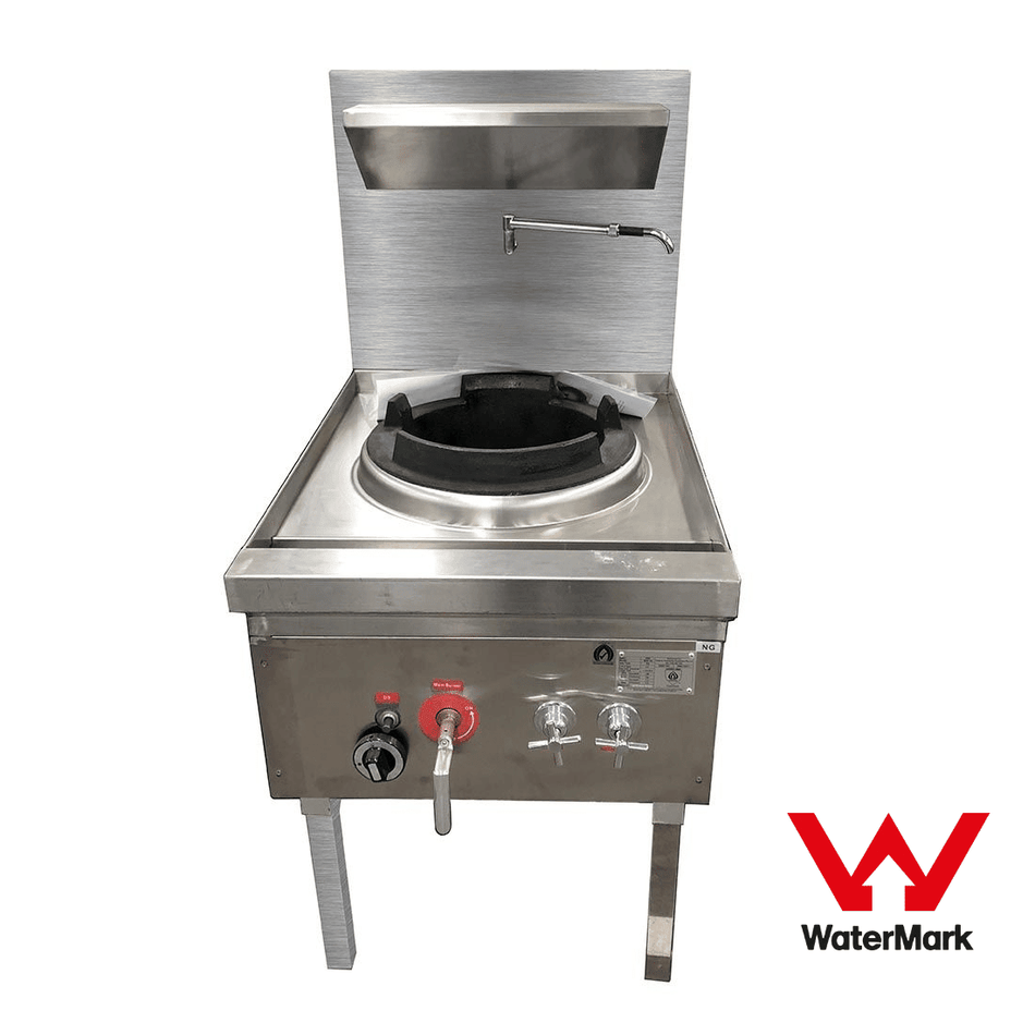 Gasmax Stainless Steel Waterless Nature Gas Single Wok Chimney Burner - WW - 1NC - Commercial Kitchen Appliances