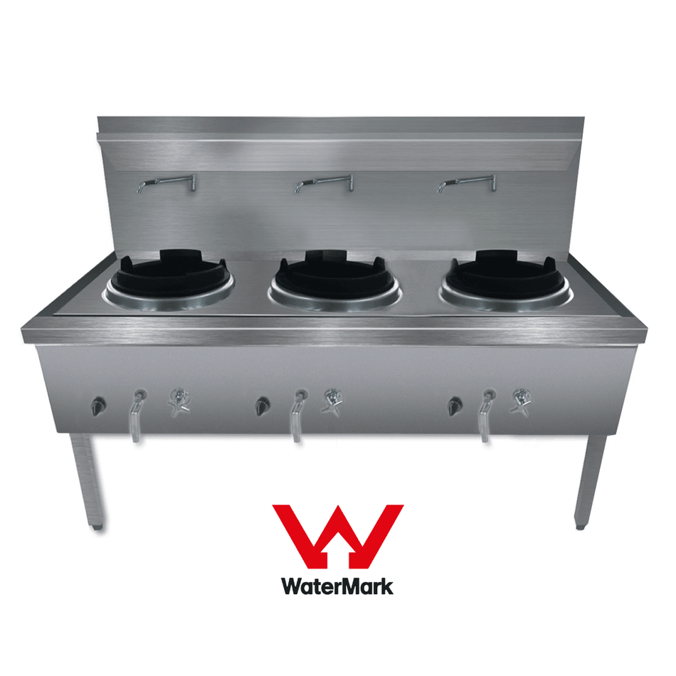 GasMax Stainless Steel Waterless Nature Gas Triple Wok WW - 3N - Commercial Kitchen Appliances