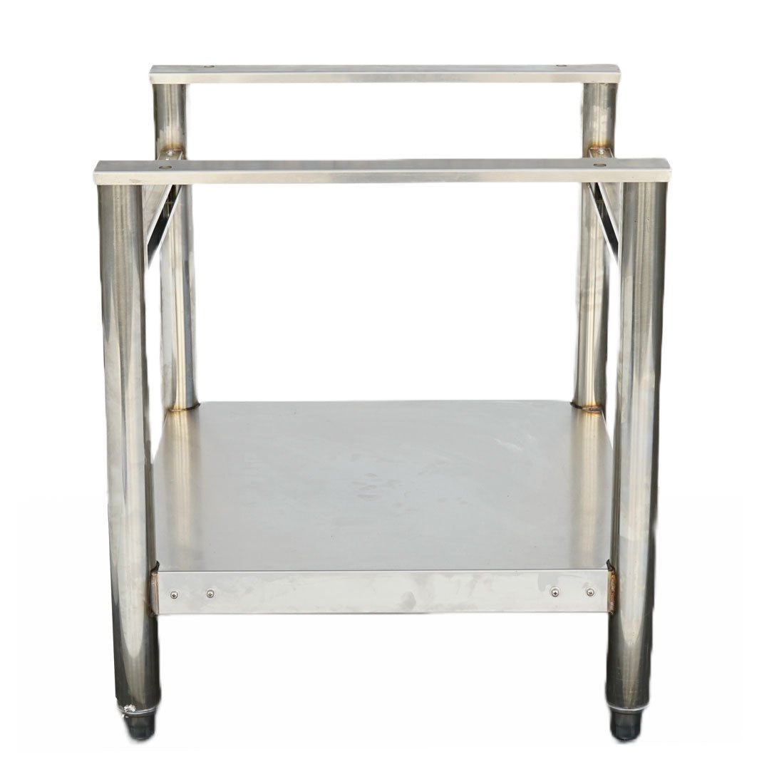 Gasmax QR-36-SEN stand — solid stainless steel undershelf detail