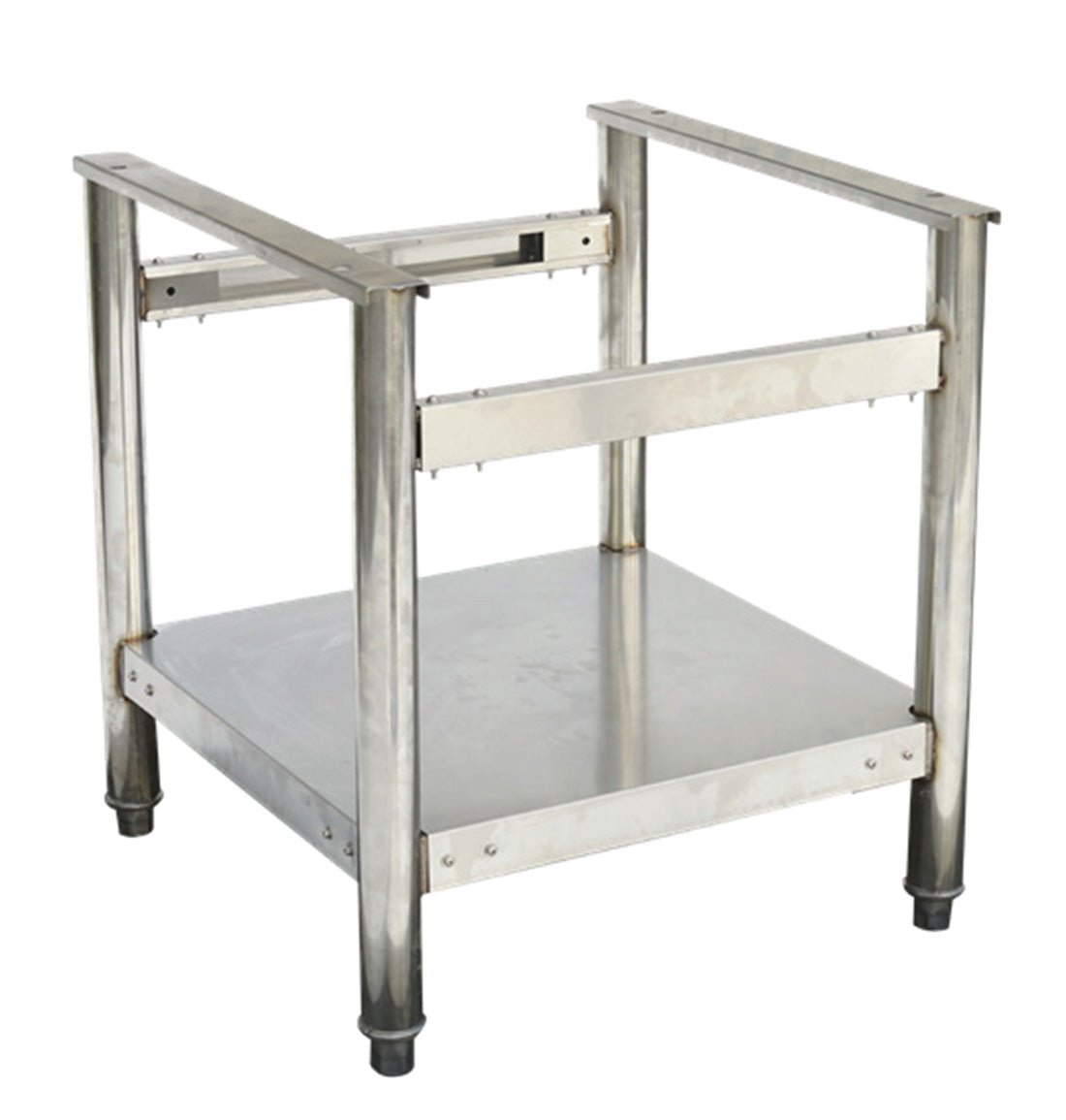 Gasmax QR-36-SEN stand — side view showing 600mm depth and leg height