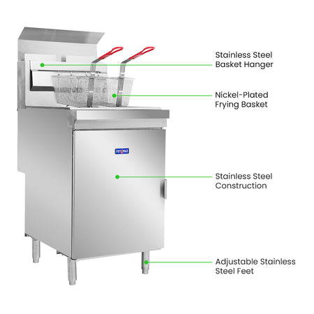 GasMAX Superfast Tube Twin Vat Fryer RC400TE - Commercial Kitchen Appliances