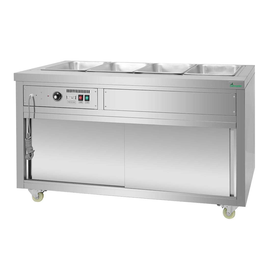 Heated Food Display without Glass Top Hold 4x1/1 GN Pans 1460x790x845mm - Commercial Kitchen Appliances