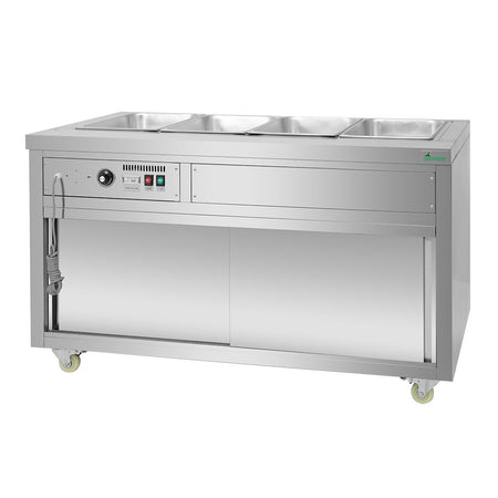Heated Food Display without Glass Top Hold 4x1/1 GN Pans 1460x790x845mm - Commercial Kitchen Appliances