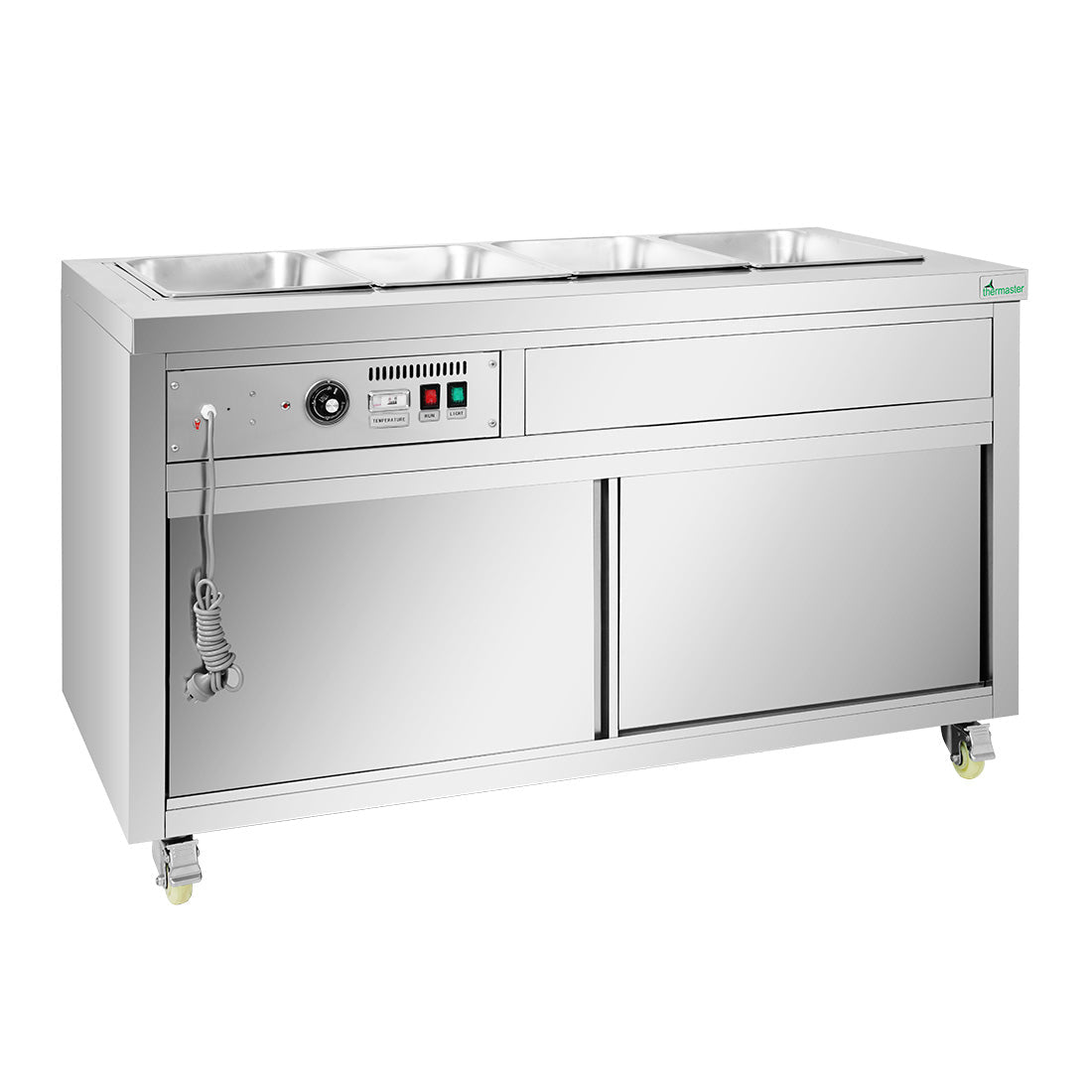 Heated Food Display without Glass Top Hold 4x1/1 GN Pans 1460x790x845mm - Commercial Kitchen Appliances