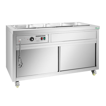 Heated Food Display without Glass Top Hold 4x1/1 GN Pans 1460x790x845mm - Commercial Kitchen Appliances