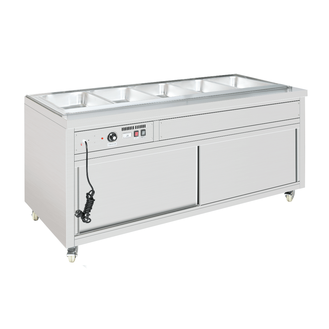 Heated Food Display without Glass Top Hold 5x1/1 GN Pans 1800x790x845mm - Commercial Kitchen Appliances