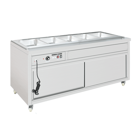 Heated Food Display without Glass Top Hold 5x1/1 GN Pans 1800x790x845mm - Commercial Kitchen Appliances