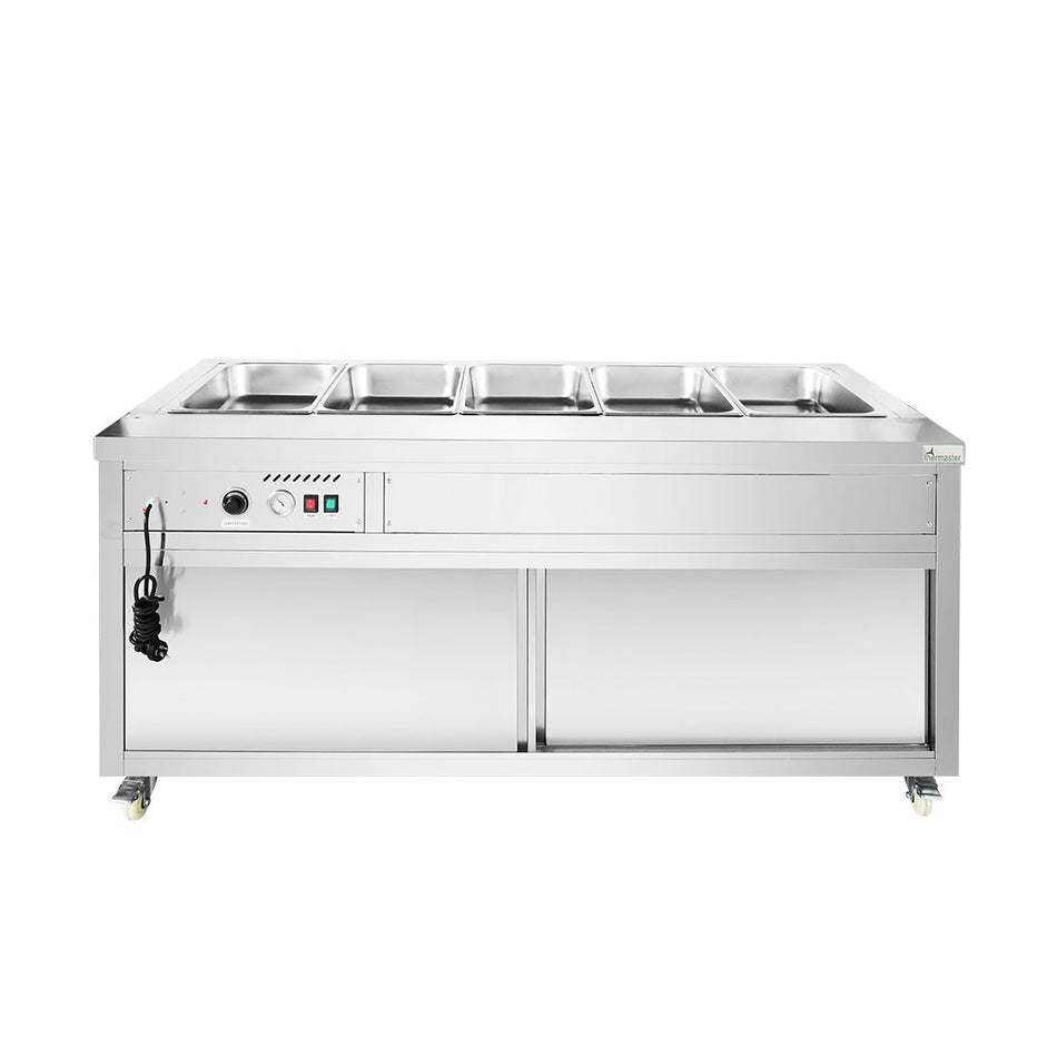 Heated Food Display without Glass Top Hold 5x1/1 GN Pans 1800x790x845mm - Commercial Kitchen Appliances