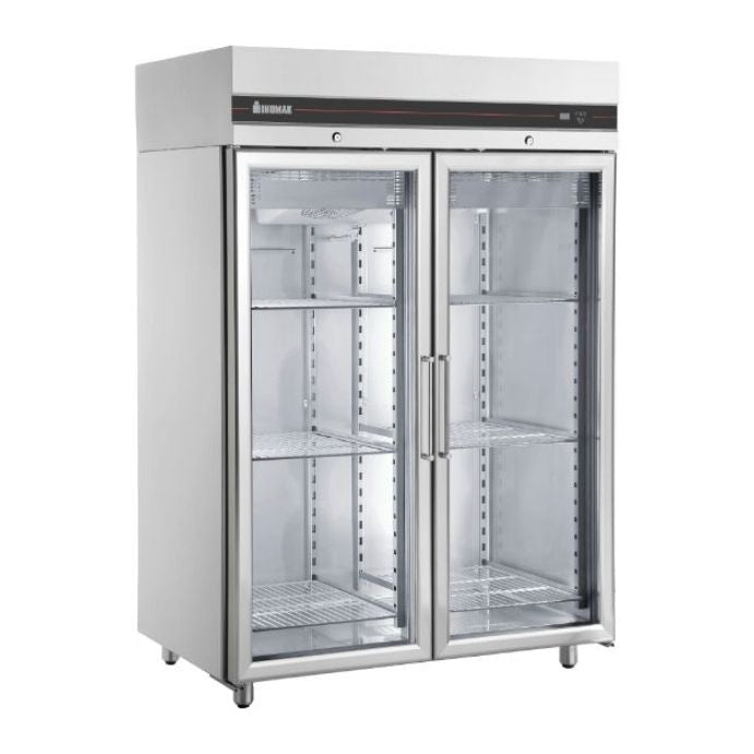 Inomak UFI1140G Double Door Upright Glass Fridge 1432L - Commercial Kitchen Appliances