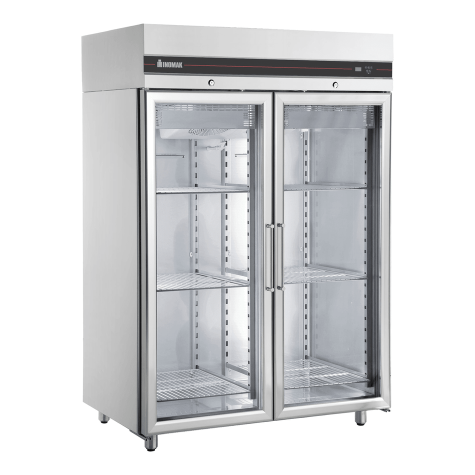 Inomak UFI2140G Double Door Upright Glass Freezer 1432L - Commercial Kitchen Appliances