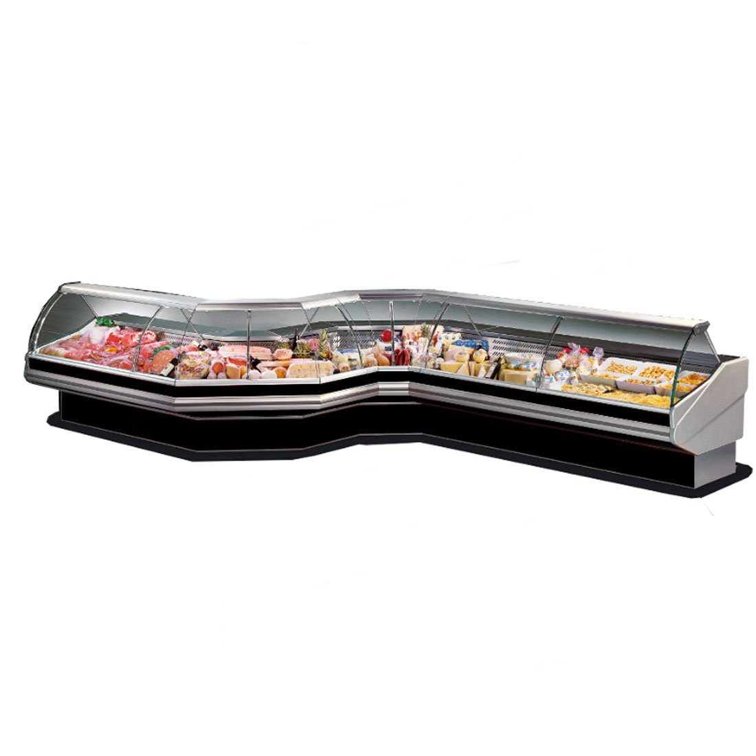 ItaliaCool Coner External Glass Curved Front Glass Deli Display CN90E - Commercial Kitchen Appliances