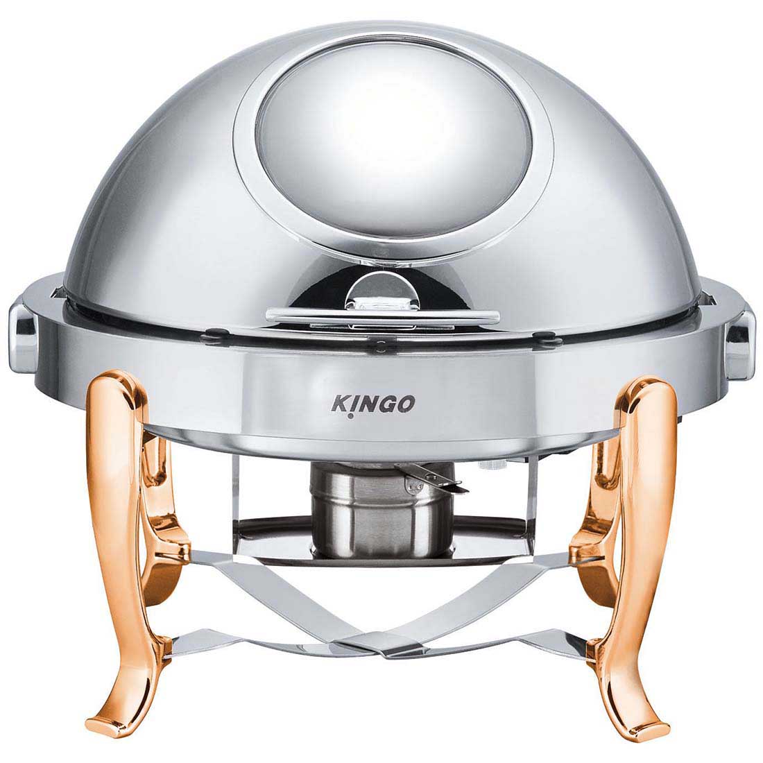 Kingo KGS6803 Round Chafing Dish with Gilt Legs KGS6803 - NSW901 - Commercial Kitchen Appliances