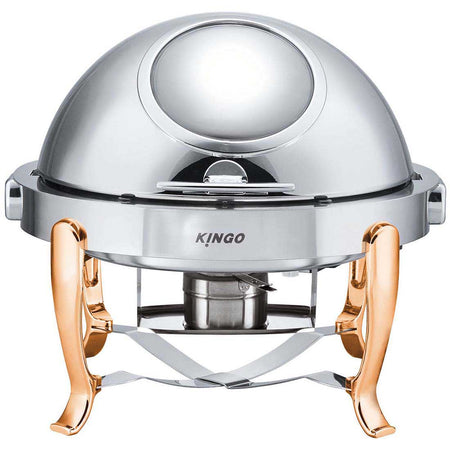 Kingo KGS6803 Round Chafing Dish with Gilt Legs KGS6803 - NSW901 - Commercial Kitchen Appliances