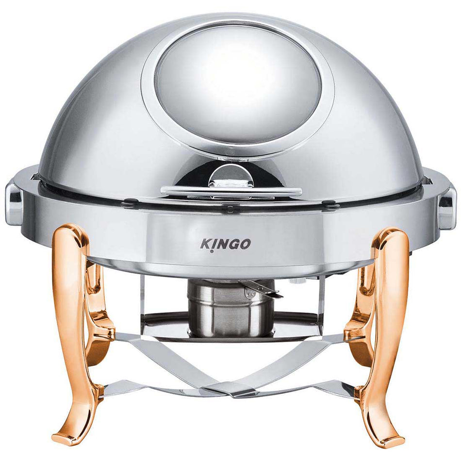 Kingo KGS6803 Round Chafing Dish with Gilt Legs KGS6803 - NSW901 - Commercial Kitchen Appliances
