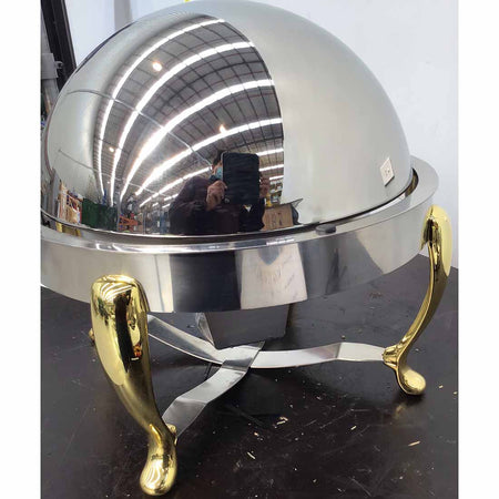 Kingo KGS6803 Round Chafing Dish with Gilt Legs KGS6803 - NSW901 - Commercial Kitchen Appliances