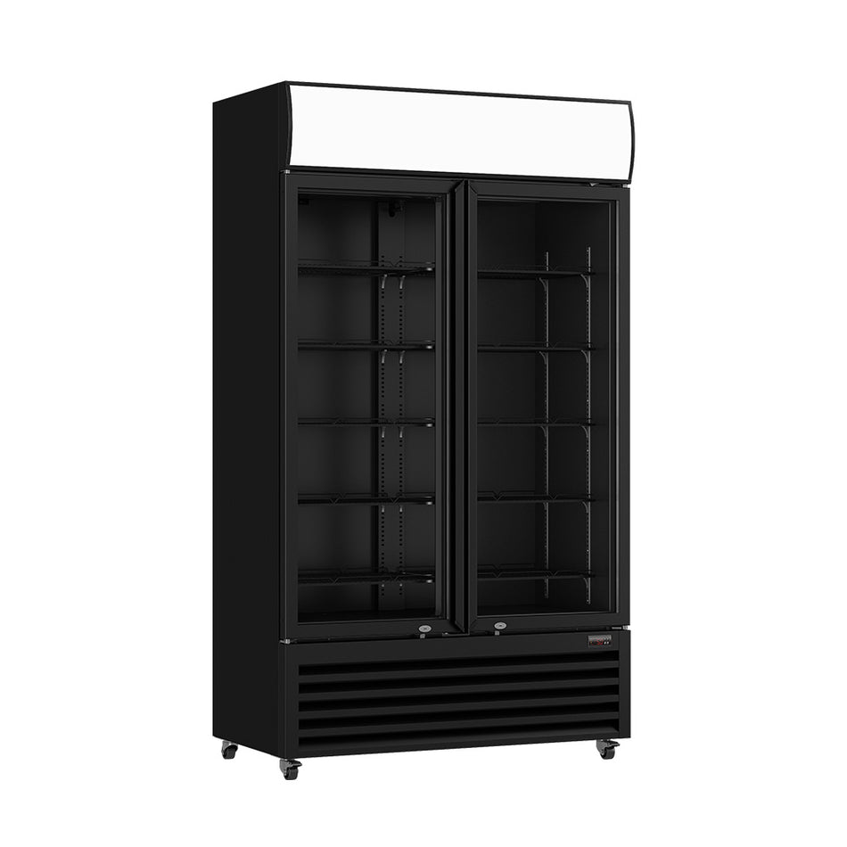 Thermaster 885L Colourbond Upright Beverage Fridge 2 Doors Black LG - 1000BP - Commercial Kitchen Appliances