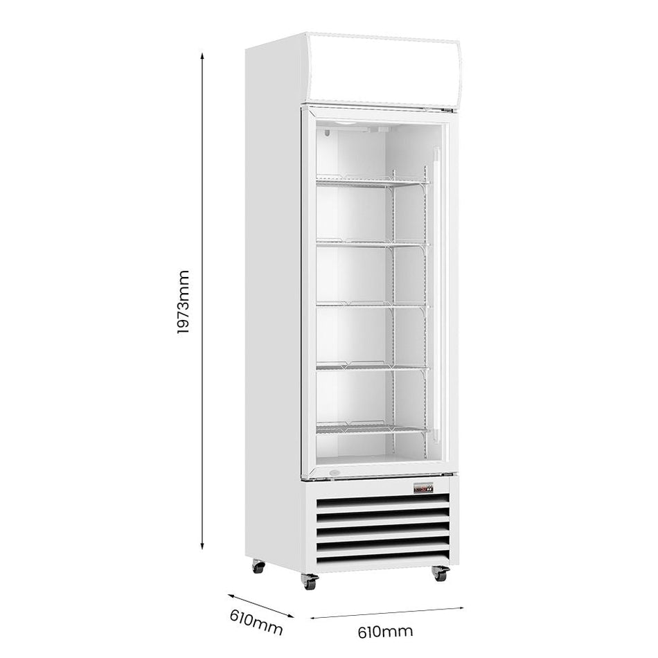 Thermaster 370L Single Glass Door Colourbond Upright Drink Fridge LG-370P