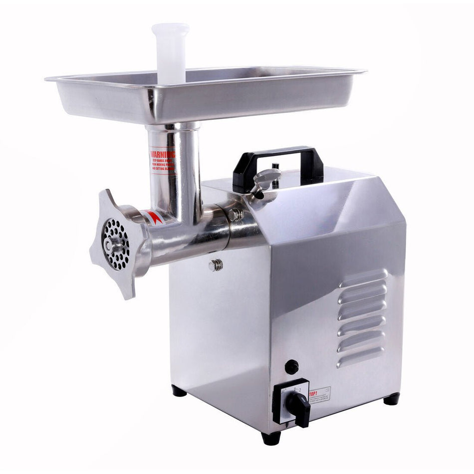 Matador TC12 #12 commercial bench meat mincer — front view in stainless steel