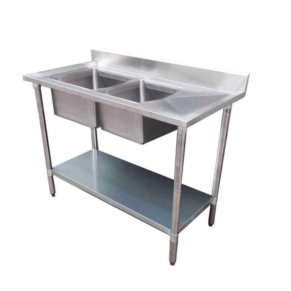 Modular System Double Sink Bench Left Handed 1800x600x900mm - 1800 - 6 - DSBL - Commercial Kitchen Appliances