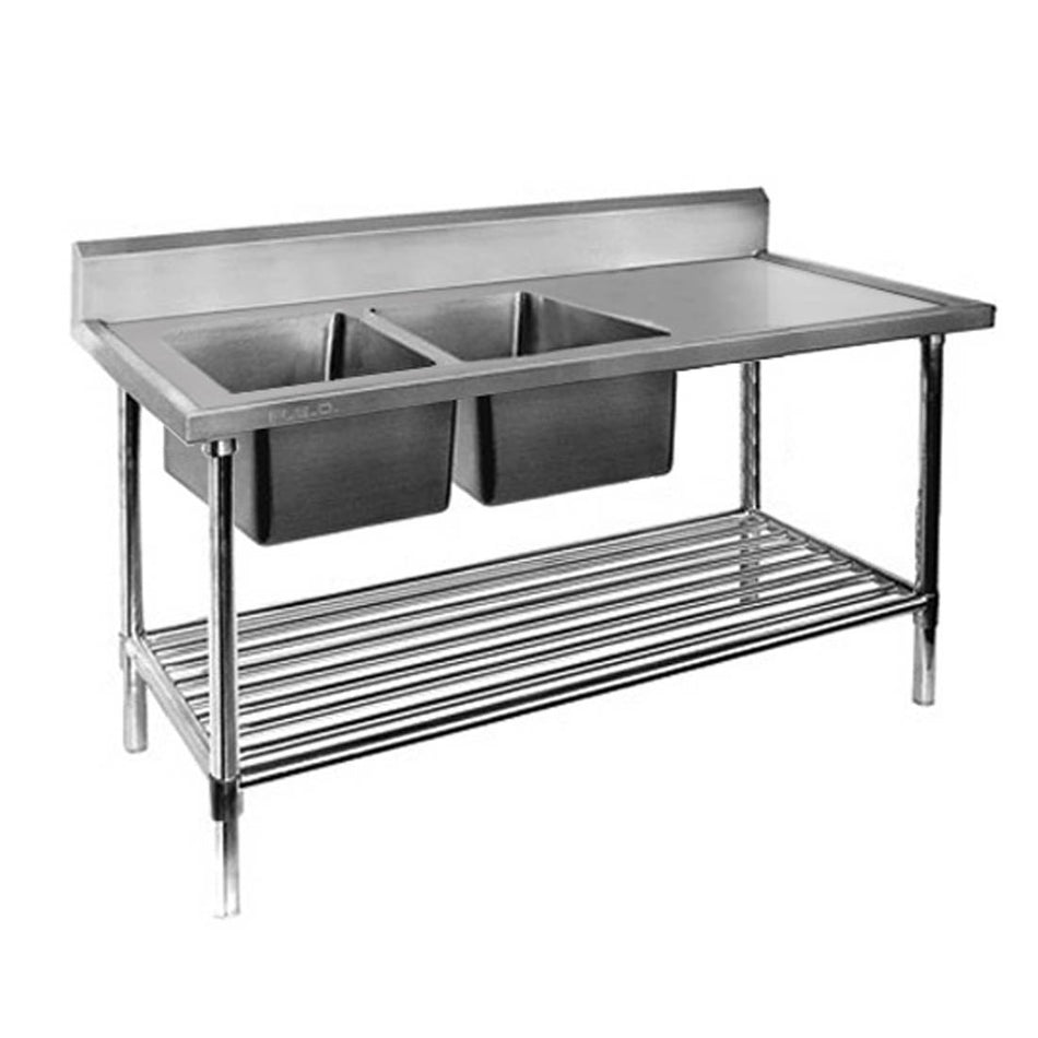 Modular Systems 304 Garde Stainless Steel Double Left Sink Benches - Left Sinks - Commercial Kitchen Appliances