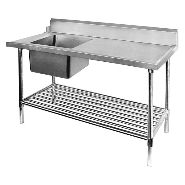 Modular Systems 304 Grade Left Inlet Single Sink Dishwasher Bench - Commercial Kitchen Appliances