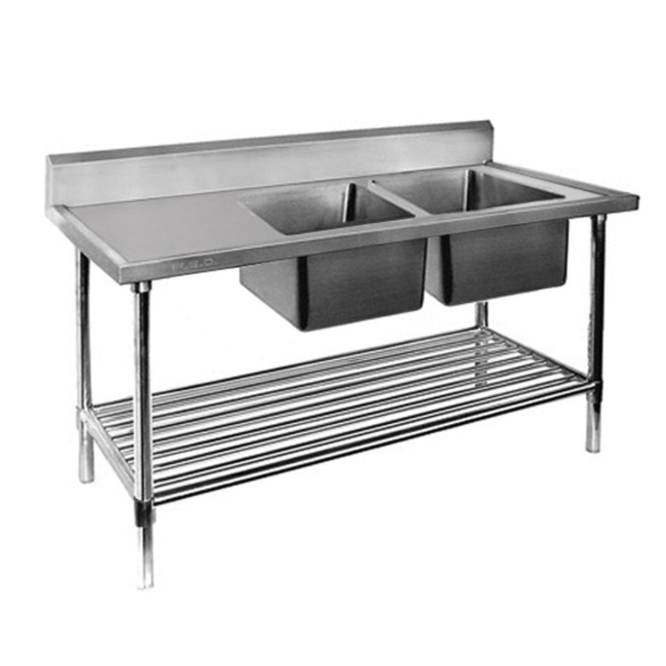 Modular Systems 304 Grade Stainless Steel Double Right Sink Bench - Right Sinks - Commercial Kitchen Appliances