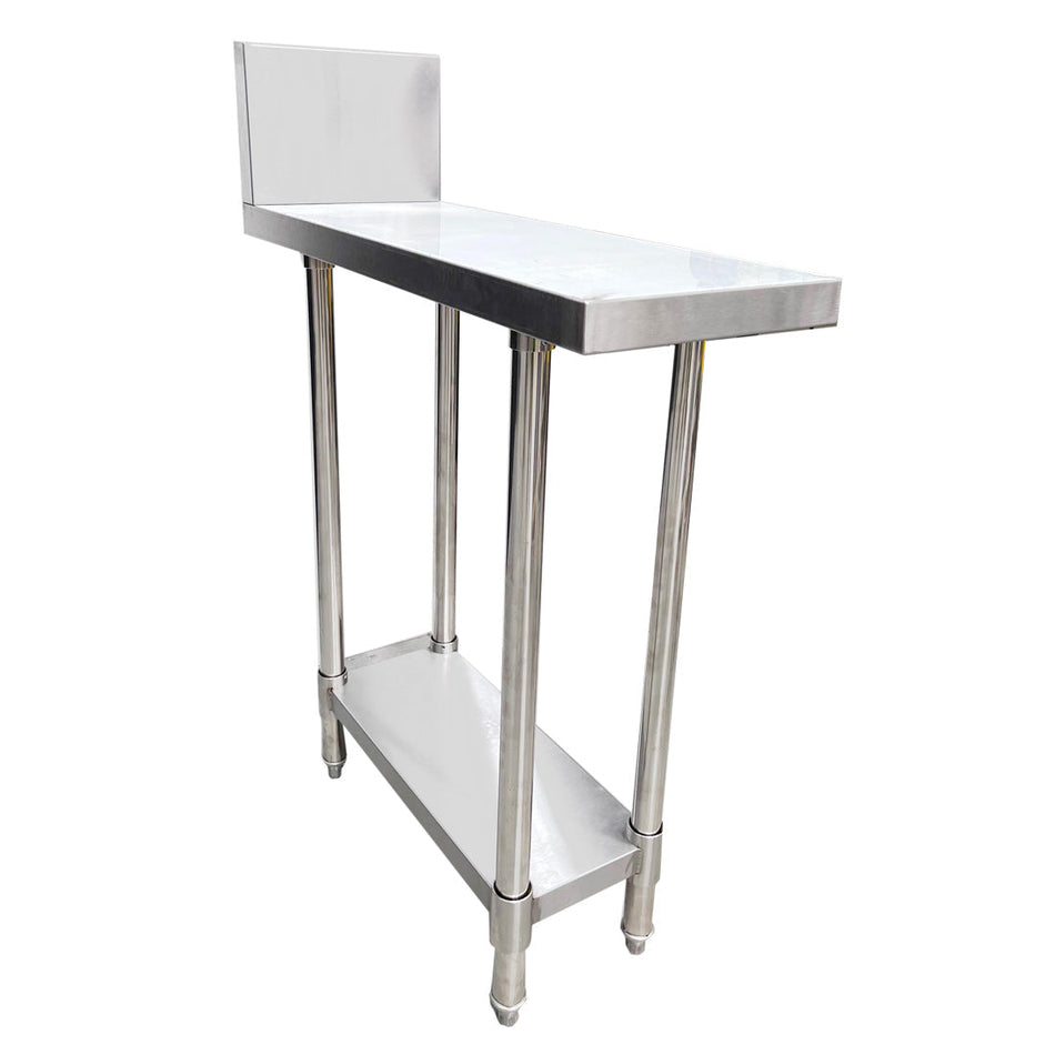 Modular Systems 304 Grade Stainless Steel Kitchen Infill Bench With Splashback 824mm Depth - WBB-0300R