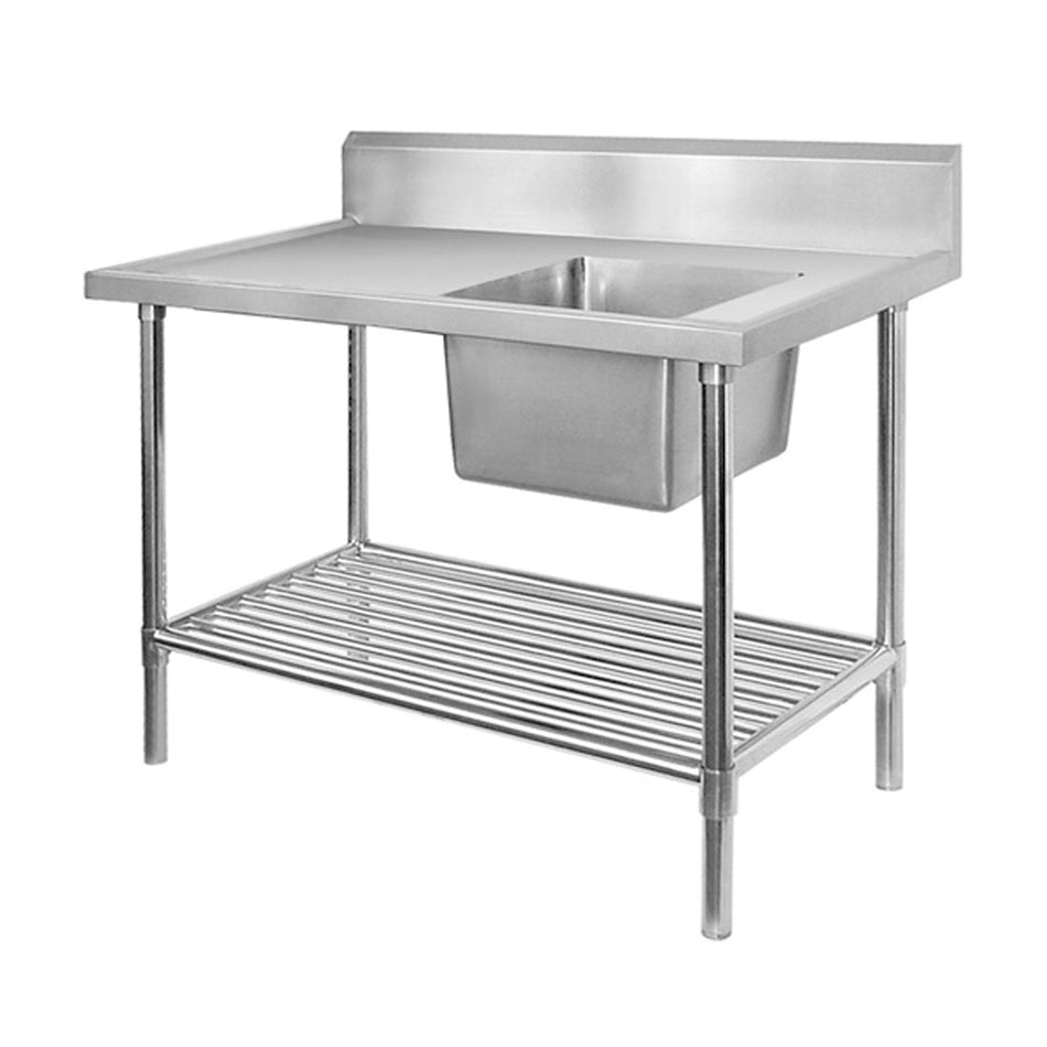 Modular Systems 304 Grade Stainless Steel Single Sink Bench - Right Sink - Commercial Kitchen Appliances
