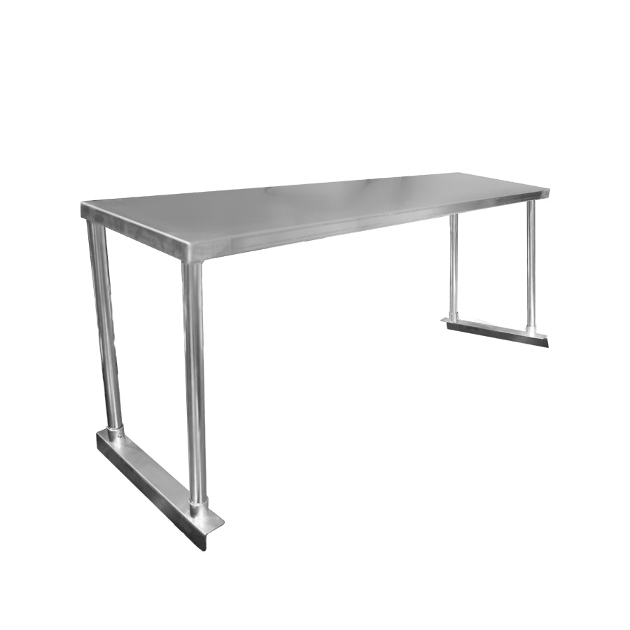 Modular Systems 304 Grade Stainless Steel Single Tier Workbench Overshelf - 300mm Depth - Commercial Kitchen Appliances