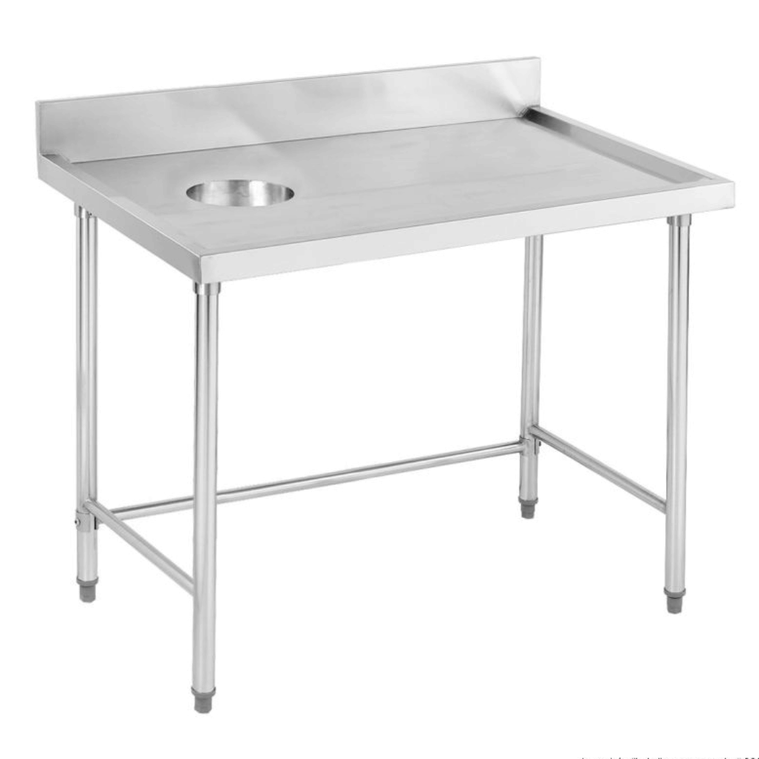 Modular Systems 304 Grade Waste Collection Bench with Scrape Hole SWCB - 7 - 1200L - Commercial Kitchen Appliances